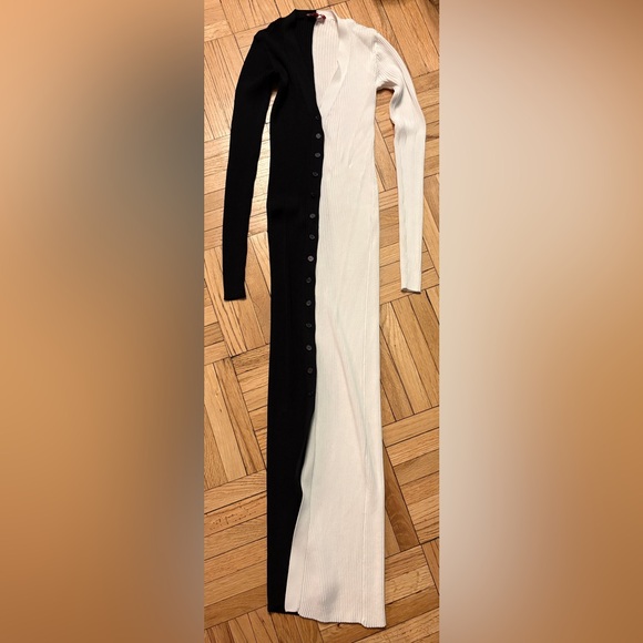 STAUD Black and Cream Long Sleeve Dress Shoko - Picture 5 of 5